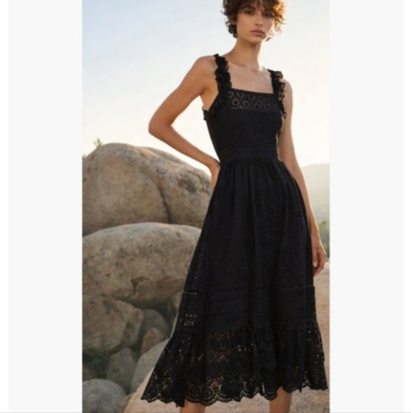 ULLA JOHNSON WILLOW EMBROIDERED DRESS